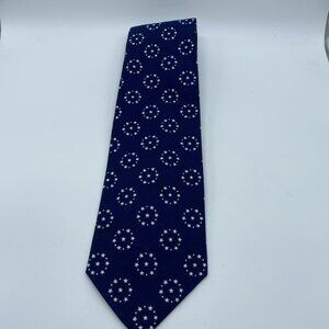 American Eagle Blue Red Stars Neck Tie Betsy Ross Cotton Made In USA Patriotic